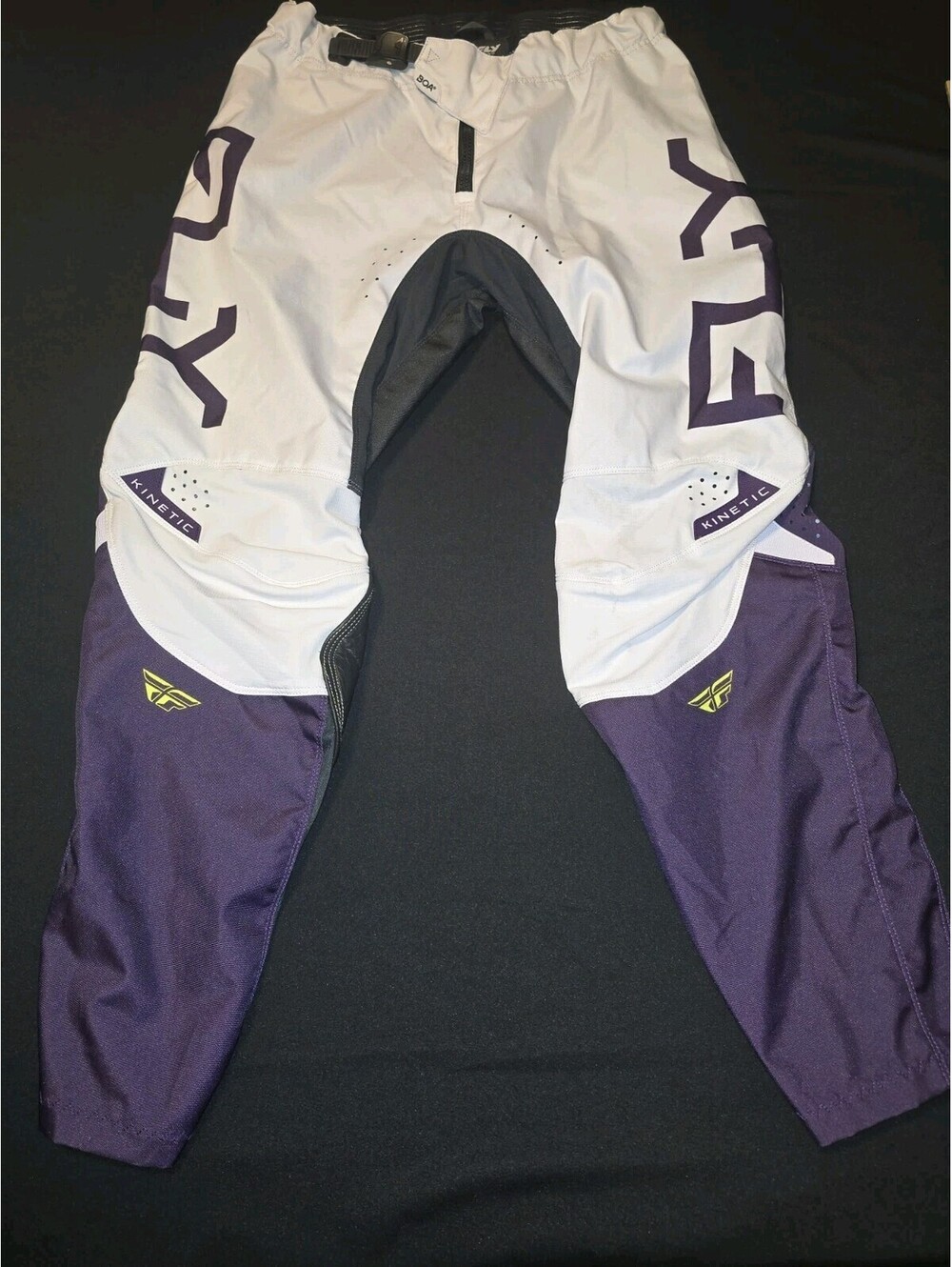 FLYRACING KINETIC RELOAD PANTS DEEP PURPLE/WHITE/HI-VIS SZ 34